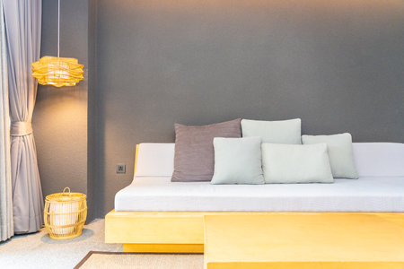 Pillow on sofa decoration interior of living roomの写真素材