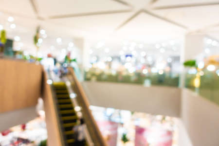 Abstract blur and defocus shopping mall interior in department store for backgroundの写真素材