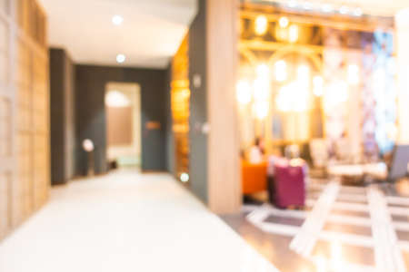 Abstract blur defocus hotel lobby interior hall for backgroundの写真素材