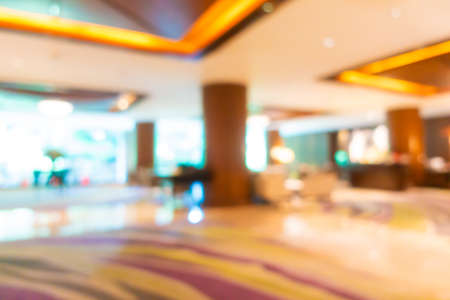 Abstract blur hotel lobby interior and hall for backgroundの写真素材