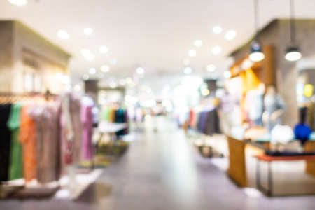 Abstract blur luxury shopping mall and retails in department store interior for backgroundの写真素材