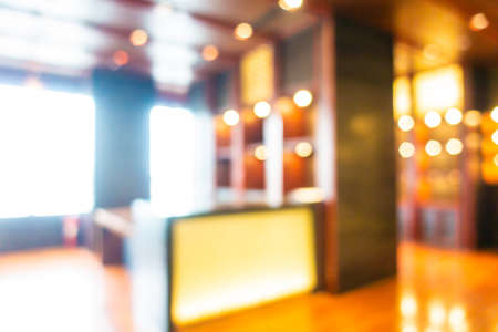 Abstract blur and defocus hotel lobby bar and restaurant interior for backgroundの写真素材