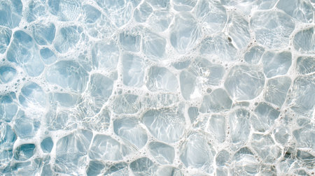 A Clear blue water with bubbles and ripples creates serene atmosphereの素材