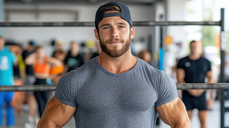 A Competitive powerlifter preparing for record lift in gym settingの素材