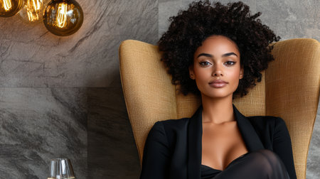 A confident woman in luxurious setting, exuding elegance and charmの素材