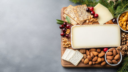 A Thanksgiving themed charcuterie board with cheese, nuts, and fruitsの素材