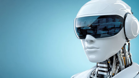 A Futuristic robot with advanced technology and sleek designの素材