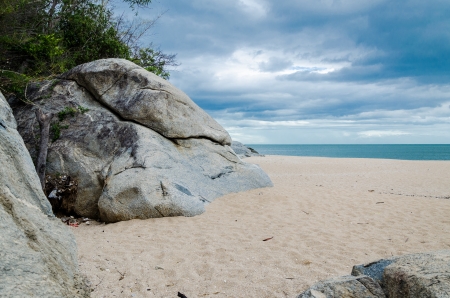 Rock on the beach so beautiful in Khao Taoの写真素材