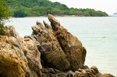 Rock on the beach so beautiful in kho karmの写真素材