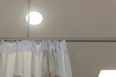 White Bed blind in Curtain roomの写真素材