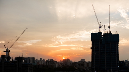 view Twilight in bangkok cityの写真素材