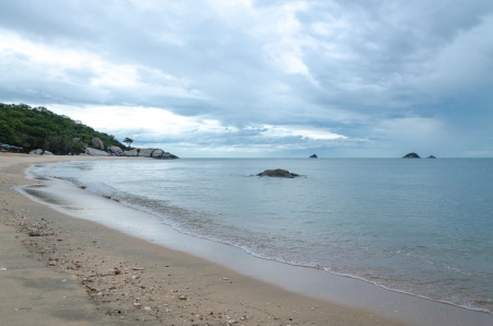 Rock on the beach so beautiful in Khao Taoの写真素材