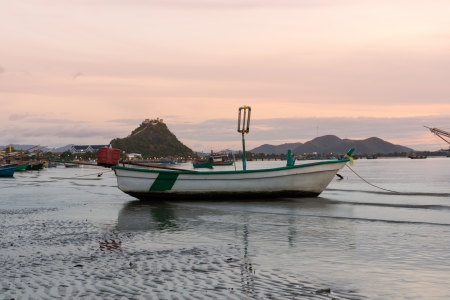 boat in the beautiful morningの写真素材