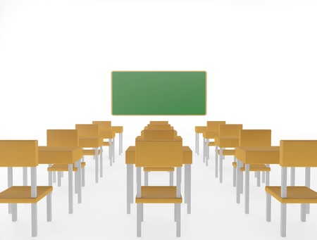 Classroom on white background  Isolated 3D imageの写真素材