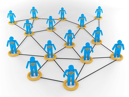 the abstract 3d illustration of global people network concept