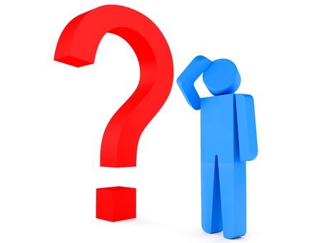 3d human character questions  3d image for Illustrationの写真素材
