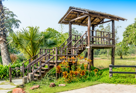 wooden house for view in the gardenのeditorial素材