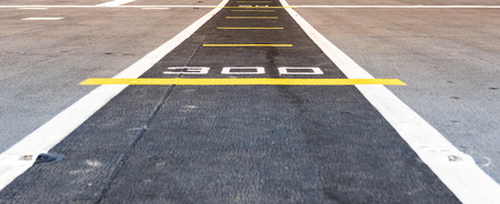 Runway at takeoff on battleship and Runway Aircraft Carrier