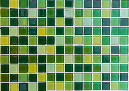 green colored mosaic background tilesの写真素材