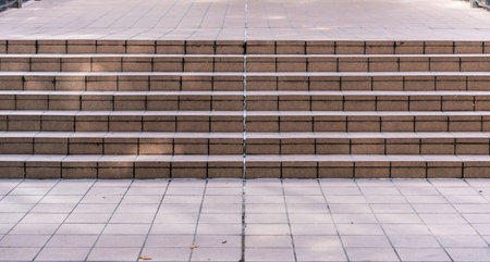 WIde stone stairway often seen on monuments and landmarks buildingの写真素材