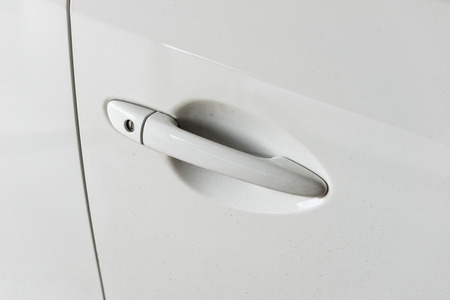 white Door car closeup detailの写真素材