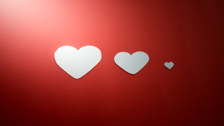 two valentine's paper hearts , valentine's day , day valentineの写真素材