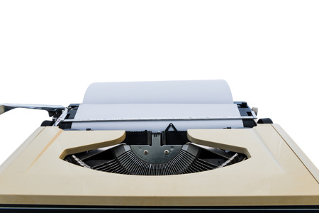 closeup old typewriter with paperの写真素材