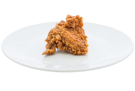 fried chicken is isolated on white backgroundの写真素材