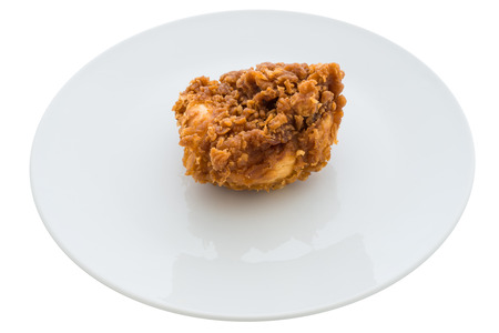 fried chicken is isolated on white backgroundの写真素材
