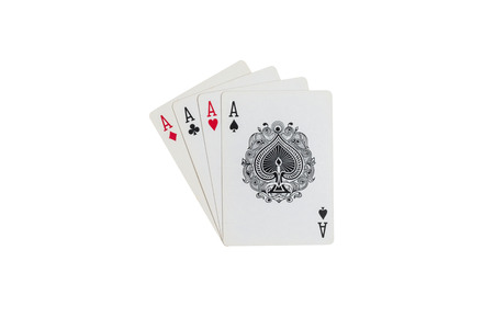 Playing cards isolated on white background with clipping pathのeditorial素材