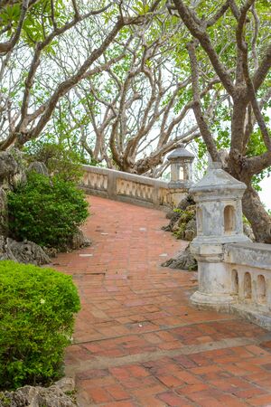 ramp or slope made of cement retro style in Phra Nakhon Khiri Historical Park (Khao Wang),...
