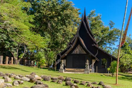 Chiang rai,THAILAND - November 23, 2016: BAANDAM (Black house) the thai style traditional wood design house museum by Thawan Duchanee in Chiang Rai, Thailandのeditorial素材