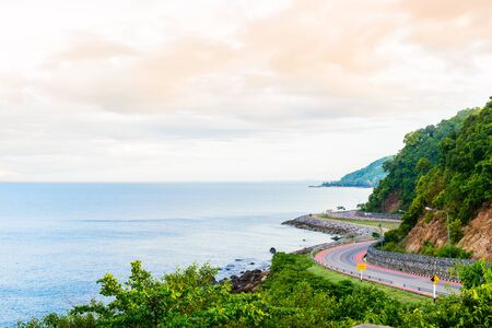 Chalerm Burapha Chonlathit Highway look from Noen Nangphaya View Point , Chanthaburi province, Thailandの写真素材