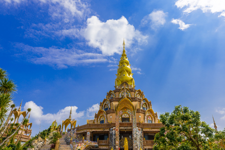 Big Main Pagoda in Wat Phra That Pha Son Kaew temple at Phetchabun Thailandの写真素材