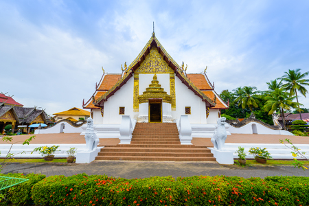 Wat Phumin, Muang District, Nan Province, Thailand. public place, the most famous temple with blue sky in morningの写真素材