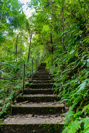 walkway to Nature Landscape of Sapan Waterfall (Namtok Sapan) at Khun Nan National Park, Sapan...