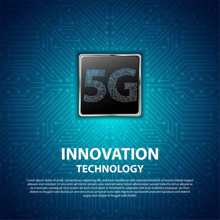 5G Innovation technology with circuit board is background. network connection, fastest internet technology in futureのイラスト素材