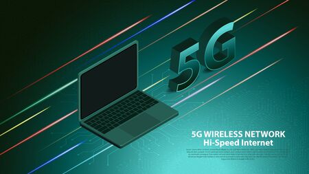 5G hi-speed wireless network technology communication with circuit board is background. LTE aerial...