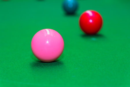 Snooker ball on snooker tableの写真素材