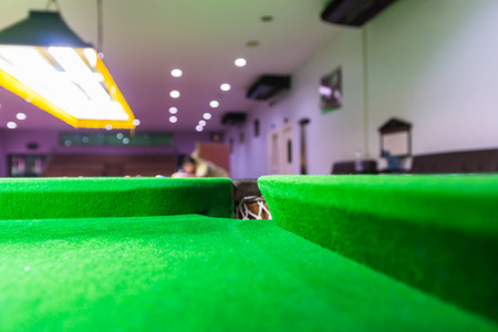 pit of corrner table snookerの写真素材