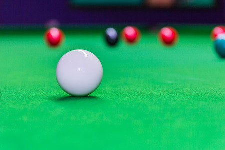 Snooker ball on snooker tableの写真素材