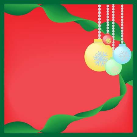 Abstract grunge background with Christmas balls and ribbonのイラスト素材