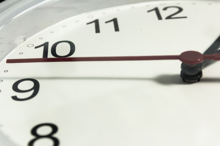 Closeup of hands on clock face.sensitive focus