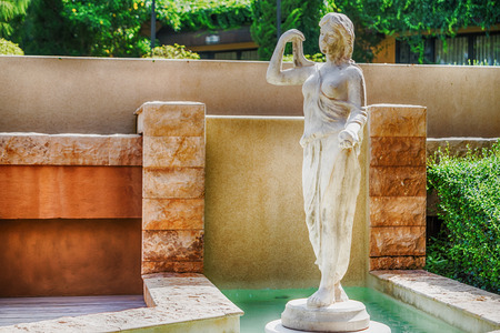 Female statue made of marble. Decorative gardensのeditorial素材