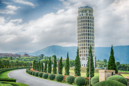 HDR,The Leaning Tower of Pisa , the Tower of Pisa ,Thailand.のeditorial素材