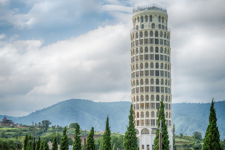 HDR,The Leaning Tower of Pisa , the Tower of Pisa ,Thailand.のeditorial素材