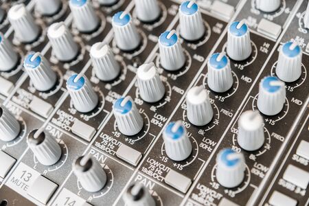 sound mixer control panel. Sound controller Recording Studio. music concept.の写真素材