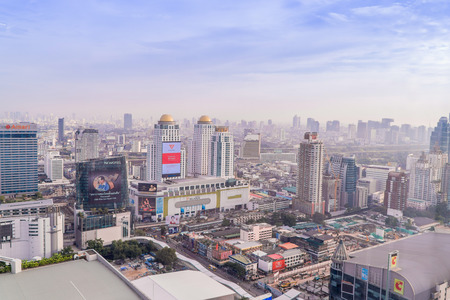 Bangkok, Thailand - March 13, 2017 : Bangkok Skyline With City office building at sunset Bangkok, Thailandのeditorial素材