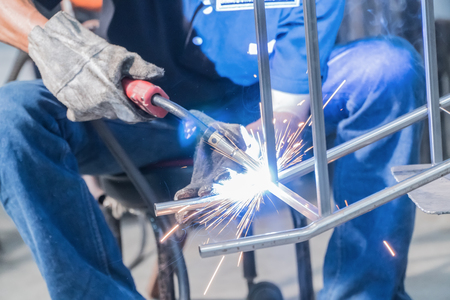 Making sure he's protected while welding