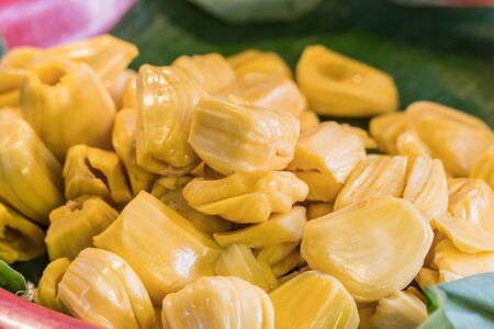 Peeled off Jackfruit in the local marketの写真素材